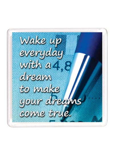 Buy Dubai Motivation Quote Magnet Blue/White in UAE