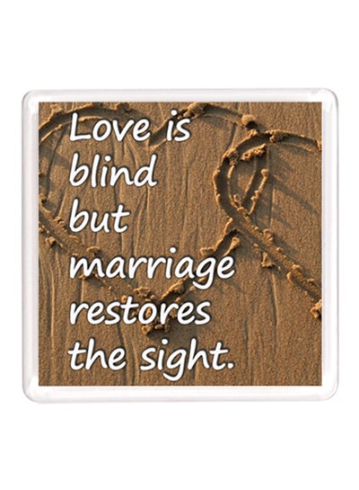 Buy Dubai Love Marriage Quote Magnet White/Beige in UAE