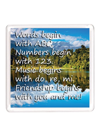 Buy Dubai Friendship Quote Magnet White/Blue/Green in UAE