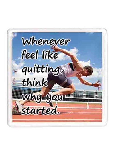 Buy Dubai Sport Quote Magnet Black/White/Peach in UAE