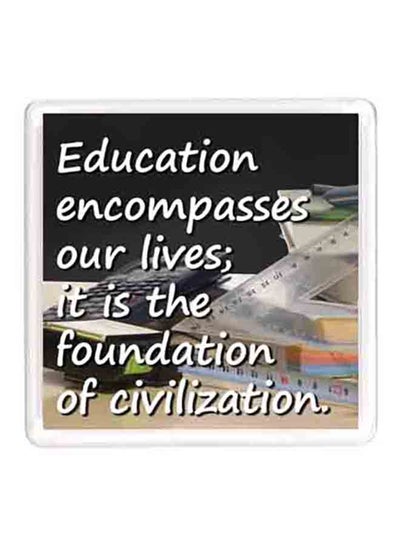 Buy Dubai Education Quote Magnet White/Black in UAE