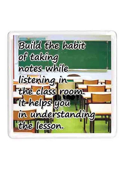 Buy Dubai Education Quote Magnet Green/Black/Beige in UAE