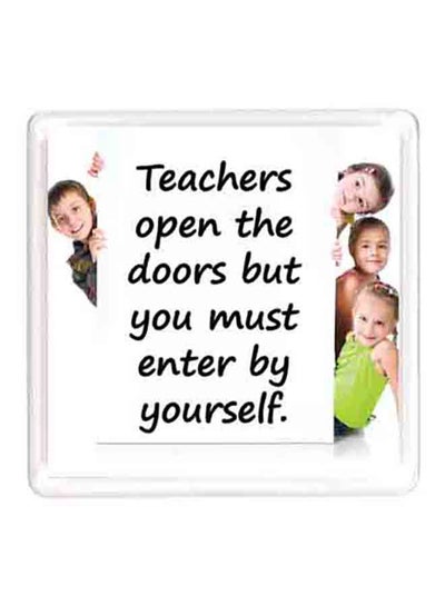 Buy Dubai Education Teachers Quote Magnet Black/White in UAE