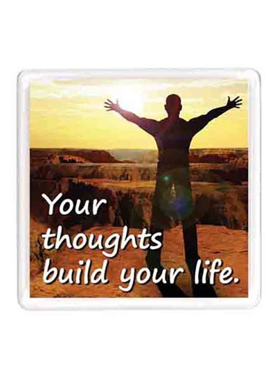 Buy Dubai Motivation Quote Magnet White/Yellow/Brown in UAE