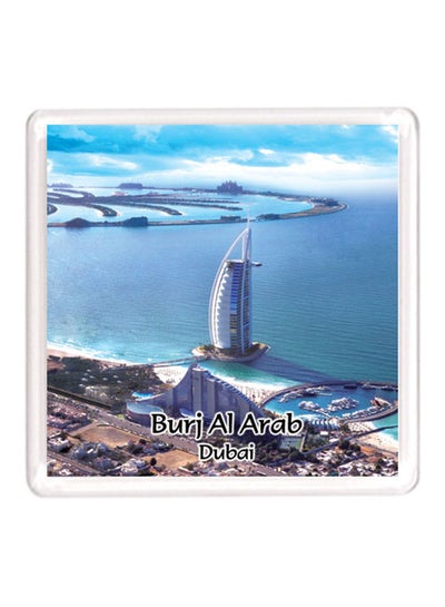 Buy Dubai Souvenir Quote Magnet Burj Al Arab Blue 64x64mm in UAE