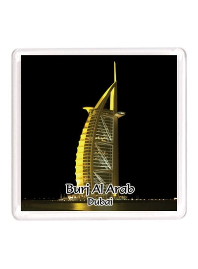 Buy Dubai Souvenir Quote Magnet Burj Al Arab Yellow/Black in UAE