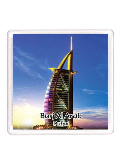 Buy Dubai Souvenir Quote Magnet Burj Al Arab Blue/Pink/White in UAE