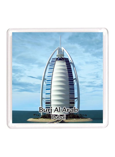 Buy Dubai Souvenir Quote Magnet Burj Al Arab Blue/White in UAE