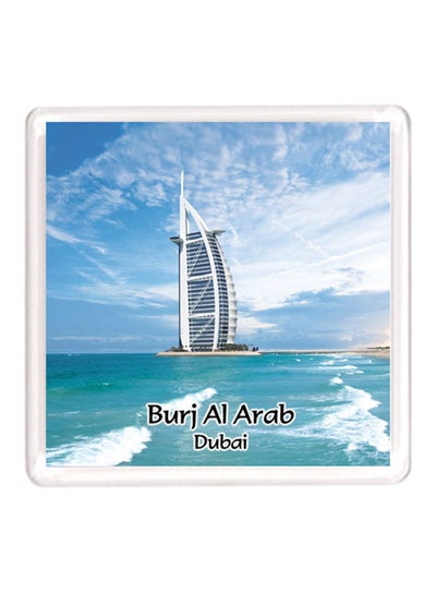 Buy Dubai Souvenir Quote Magnet Burj Al Arab White/Blue in UAE