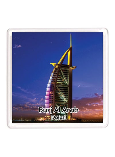 Buy Dubai Souvenir Quote Magnet Burj Al Arab Blue/Yellow in UAE