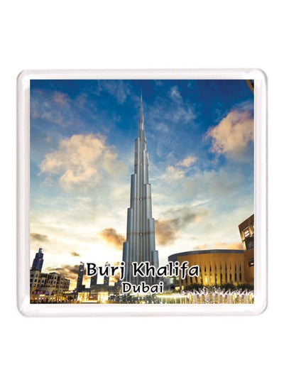 Buy Dubai Souvenir Quote Magnet Burj Khalifa White/Blue/Golden in UAE