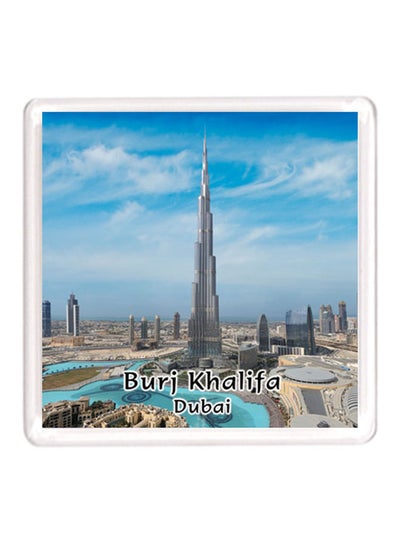 Buy Dubai Souvenir Quote Magnet Burj Khalifa Blue/White/Green in UAE