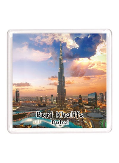 Buy Dubai Souvenir Quote Magnet Burj Khalifa Black/White/Blue in UAE