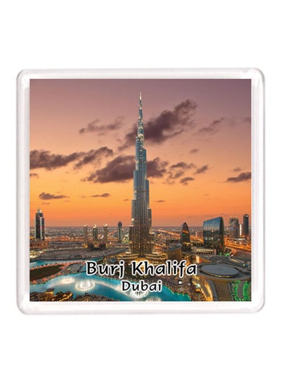 Buy Dubai Souvenir Quote Magnet Burj Khalifa Grey/Blue/Black 64x64mm in UAE