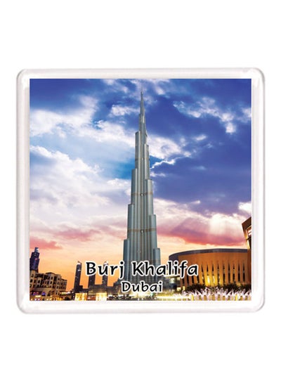 Buy Dubai Souvenir Quote Magnet Burj Khalifa White/Blue/White in UAE