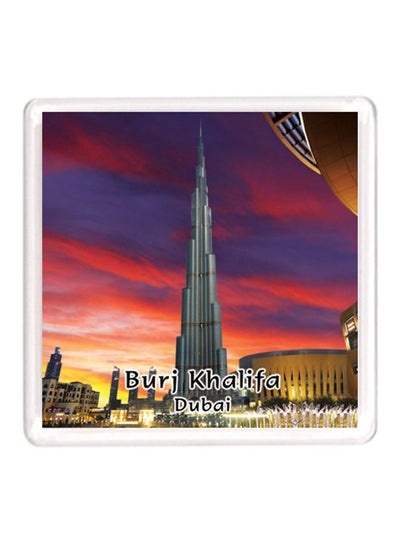 Buy Dubai Souvenir Quote Magnet Burj Khalifa Blue/Golden/Pink in UAE