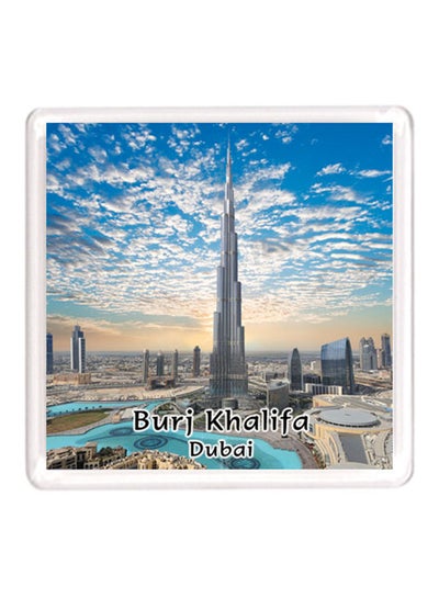 Buy Dubai Souvenir Quote Magnet Burj Khalifa Blue/White/Green in UAE