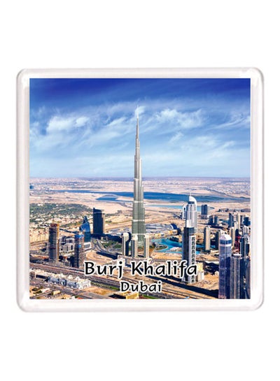 Buy Dubai Souvenir Quote Magnet Burj Khalifa White/Blue/Silver in UAE