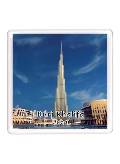 Buy Dubai Souvenir Quote Magnet Burj Khalifa Blue/Silver/White in UAE