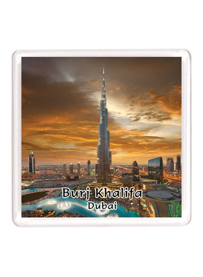 Buy Dubai Souvenir Quote Magnet Burj Khalifa Yellow/Black/White in UAE