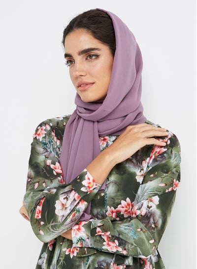 Buy Chiffon Hijab Scarf Lavender in UAE