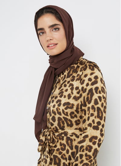 Buy Chiffon Hijab Scarf Brown in UAE