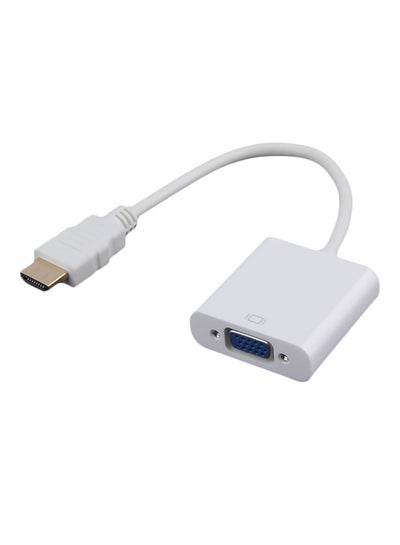 Buy HDMI To VGA Video Converter Adapter With AUX Cord White in Egypt