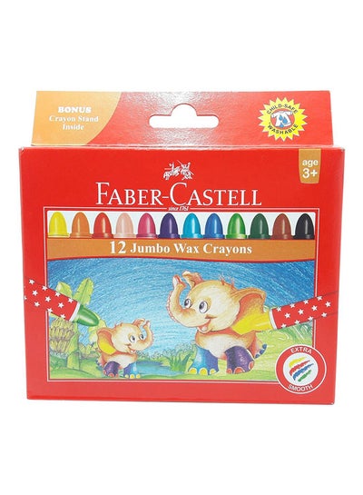 Buy 12-Piece Jumbo Wax Crayons Multicolour in UAE