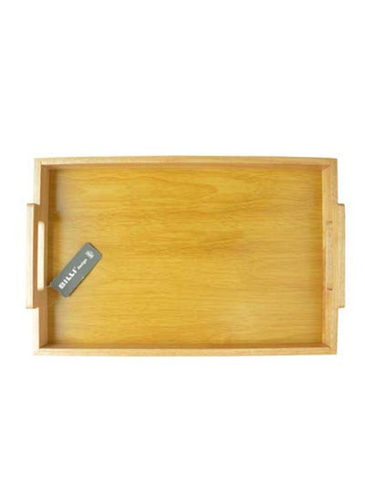 Buy Wooden Serving Tray Beige 31.5x48x7centimeter in Saudi Arabia