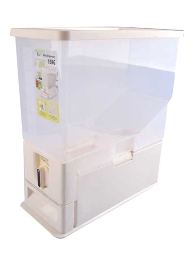 Buy Rice Dispenser White/Clear 15kg in Saudi Arabia