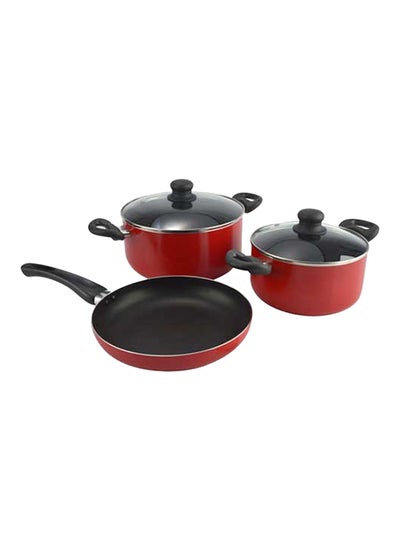 Buy 5-Piece Cookware Set Red/Black 24x24x12cm in Saudi Arabia