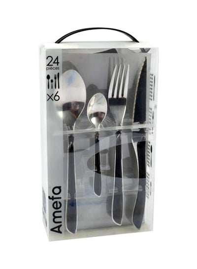 Buy 24-Piece Cutlery Set Silver 24x14x7.5cm in Saudi Arabia