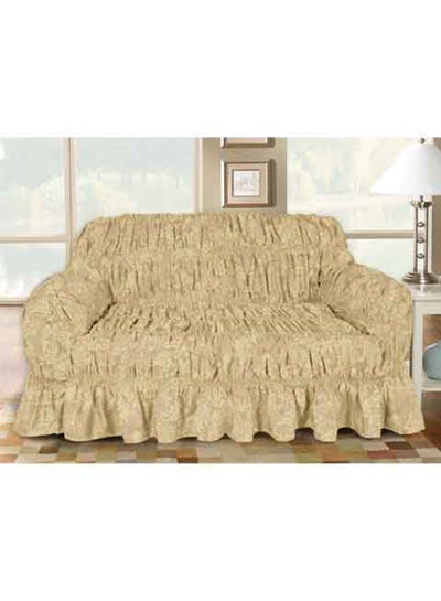 Buy 3-Seater Sofa Cover Beige in Saudi Arabia