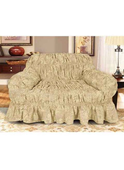 Buy 1-Seater Sofa Cover Dark Beige in Saudi Arabia