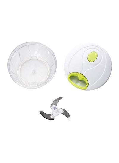 Buy Mini Manual Vegetable Chopper White/Green/Clear 400ml in Egypt