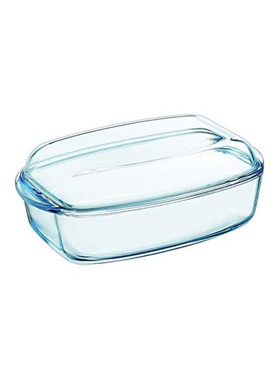 Buy Essentials Rectangular Casserole With Lid Clear 4.5Liters in UAE