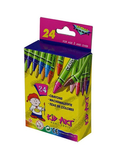 Buy 24-Piece Crayon Set For Kids Multicolour in UAE