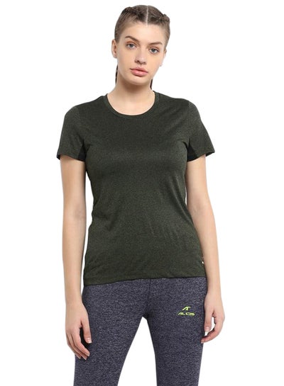 Buy Round Neck Training T-shirt Olive in UAE