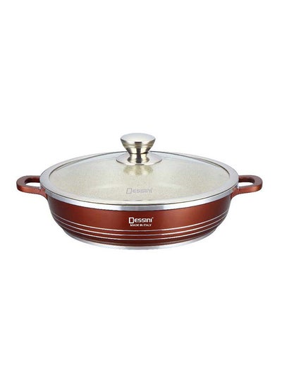 Buy Granite Shallow Cooking Pot Brown 28cm in UAE