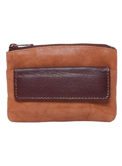 Buy Leather Small Money Coin Purse Brown in UAE