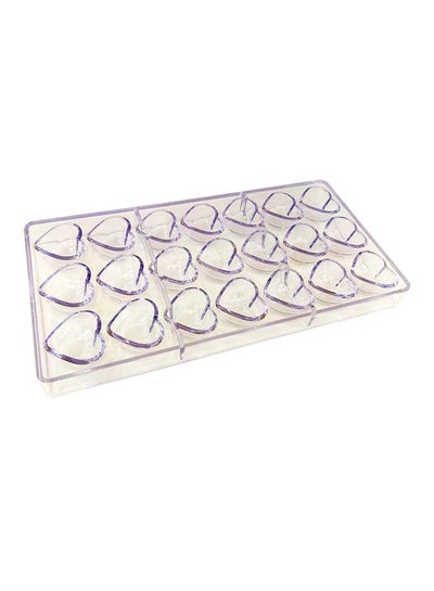 Buy Heart Shape Chocolate Molding Tray Clear 2x13x27centimeter in UAE