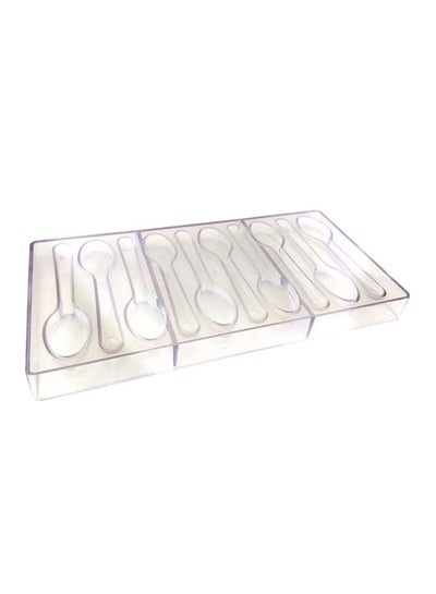Buy Spoon Shaped Chocolate Moulding Tray Clear 2x13x27centimeter in UAE