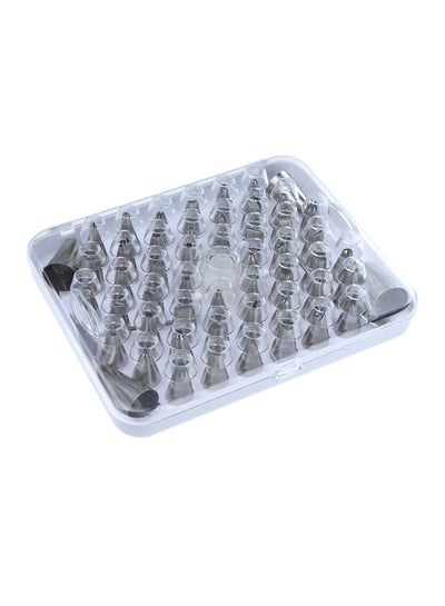 Buy 55-Piece Cake Piping Nozzles Tips Silver in Saudi Arabia