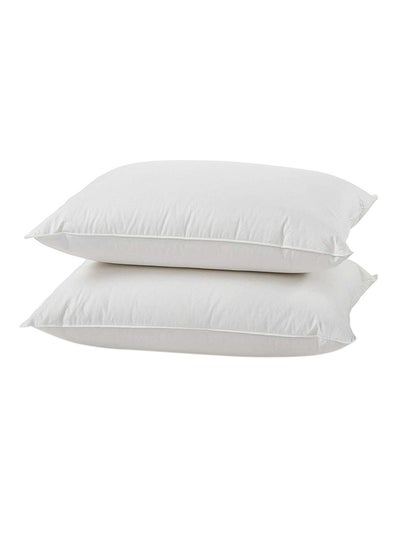 Buy 4-Piece Slowly Rebounding Pillow And Cover Set cotton White Queen in UAE