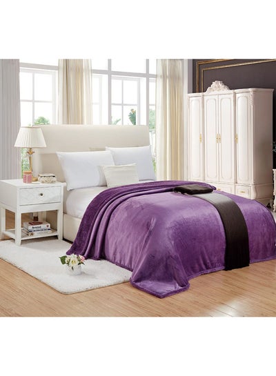 Buy Soft Faux Fur Bed Blanket Faux Fur Purple King in Saudi Arabia