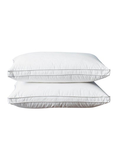 Buy 2-Piece Rebounding Comfort Pillow Set polyester White in Saudi Arabia