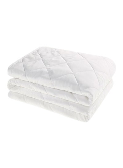 Buy Quilted Mattress Protector Polyester Blend White 120x200cm in UAE