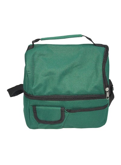 Buy Double Compartment Leak Proof Insulated Lunch Bag Green 25x24x16centimeter in UAE