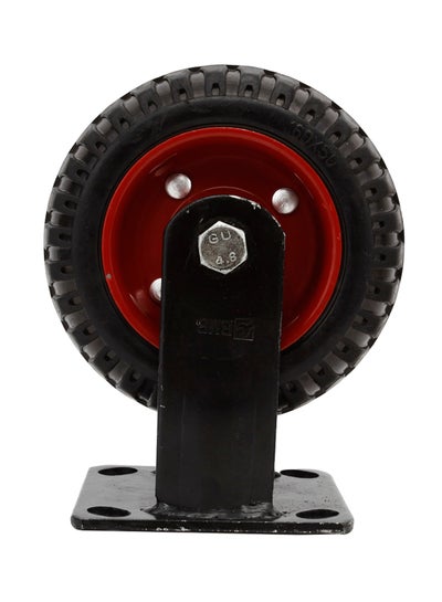 Buy Heavy Duty Caster Fixed Wheel Black/Red 8inch in Saudi Arabia