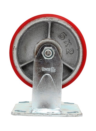 Buy Heavy Duty Caster Fixed Wheel Silver/Red 4inch in Saudi Arabia